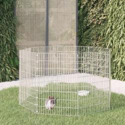 Enclos pour animaux en libert&eacute; 8 panneaux 54x80cm fer galvanis&eacute;