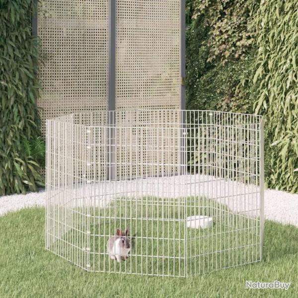 Enclos pour animaux en libert� 8 panneaux 54x80cm fer galvanis�
