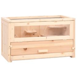Cage &agrave; hamster 60x30x35 cm bois massif de sapin