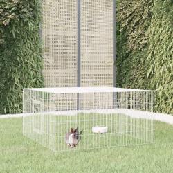 Cage &agrave; lapin 110x110x55 cm Fer galvanis&eacute;