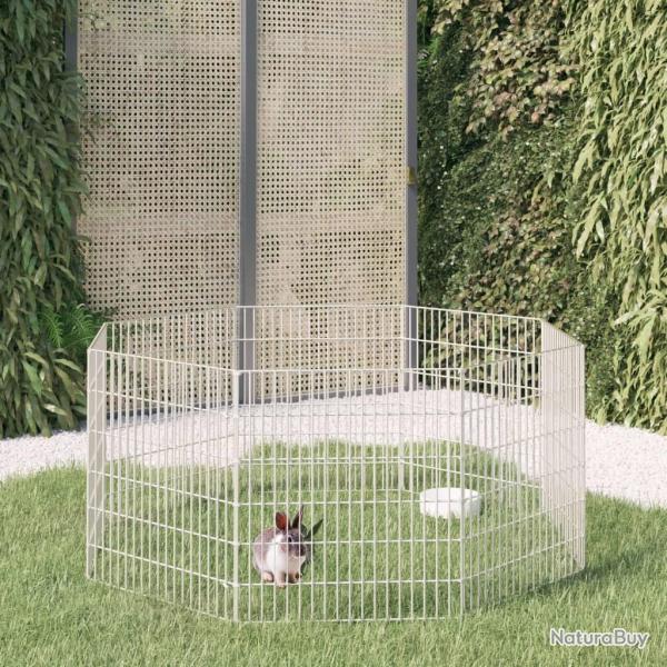 Enclos pour animaux en libert� 8 panneaux 54x60cm fer galvanis�