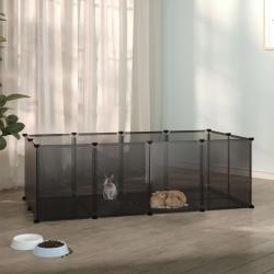Cage pour petits animaux Noir 144x74x46,5 cm PP et Acier alsavelo