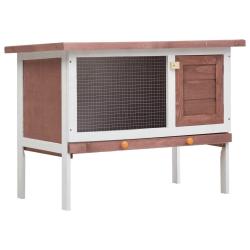 Clapier d'ext&eacute;rieur 1 niveau Marron Bois