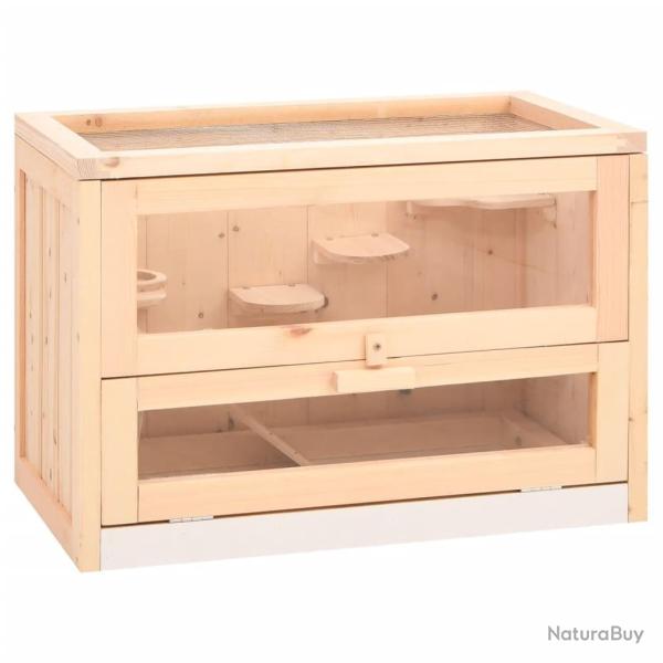 Cage � hamster 60x35,5x42 cm bois massif de sapin