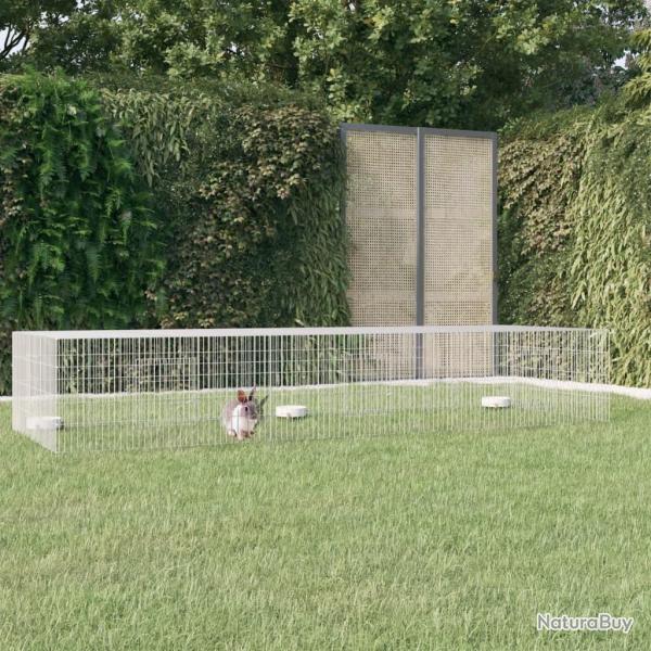 Cage � lapin 3 panneaux 325x109x54 cm Fer galvanis�