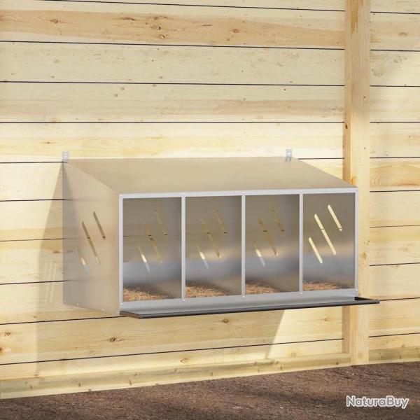 Nichoir de poules avec 4 compartiments M�tal argent� galvanis�