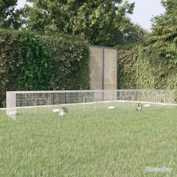 Cage � lapin 4 panneaux 433x109x54 cm Fer galvanis�