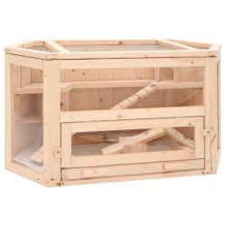 Cage &agrave; hamster 80x40x43 cm bois massif de sapin