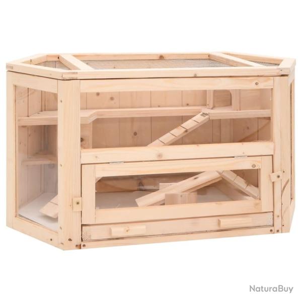 Cage � hamster 80x40x43 cm bois massif de sapin