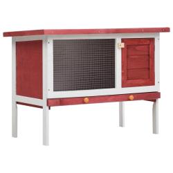 Clapier d'ext&eacute;rieur 1 niveau Rouge Bois