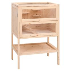 Cage &agrave; hamster 55x40x80 cm bois massif de sapin