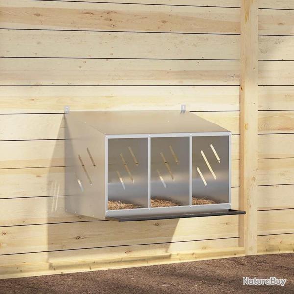 Nichoir de poules avec 3 compartiments m�tal argent� galvanis� alsavelo