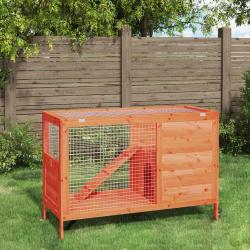 Clapier marron 103x44x69,5 cm bois de pin massif