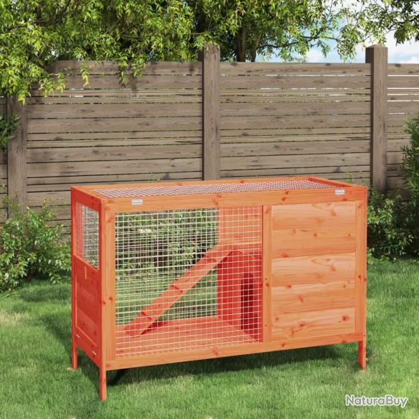 Clapier marron 103x44x69,5 cm bois de pin massif alsavelo