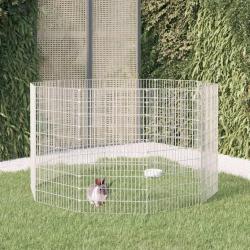Enclos d'animaux en libert&eacute; 10 panneaux 54x100 cm fer galvanis&eacute;