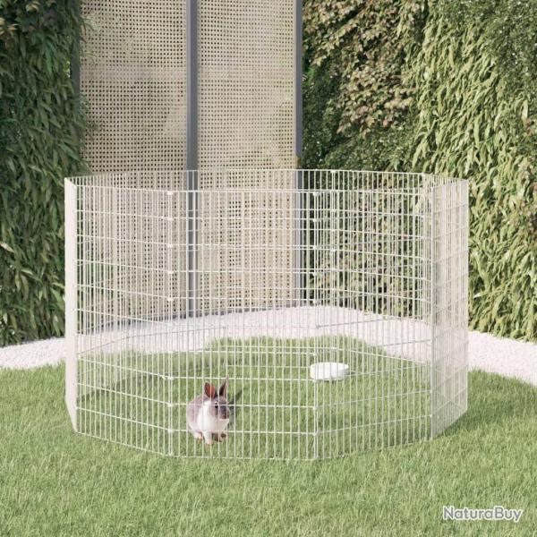 Enclos d'animaux en libert� 10 panneaux 54x100 cm fer galvanis�