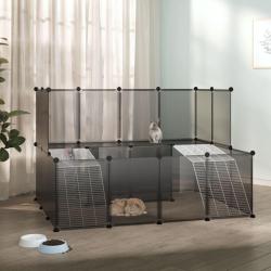 Cage pour petits animaux Noir 143x107x93 cm PP et Acier alsavelo