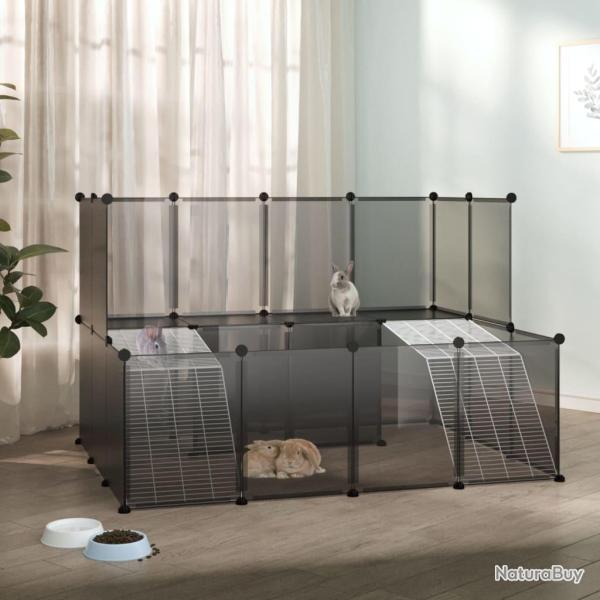 Cage pour petits animaux Noir 143x107x93 cm PP et Acier alsavelo