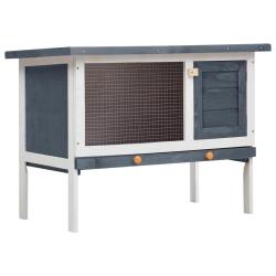 Clapier d'ext&eacute;rieur 1 niveau Gris Bois