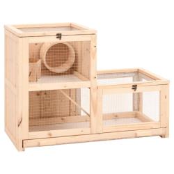Cage &agrave; hamster 81x40x60 cm bois massif de sapin