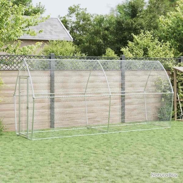 Cage pour poules argent� 400x105x182 cm acier galvanis� alsavelo