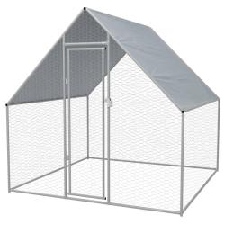 Cage ext&eacute;rieure pour poulets Acier galvanis&eacute; 2 x 2 x 1,92 m alsavelo