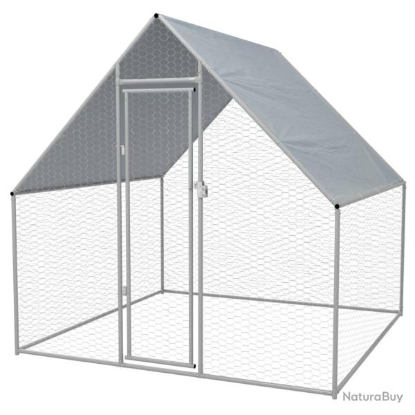Cage ext�rieure pour poulets Acier galvanis� 2 x 2 x 1,92 m alsavelo