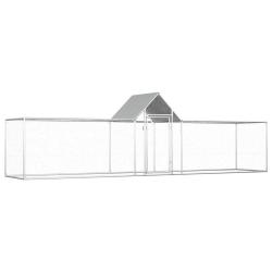 Poulailler 5 x 1 x 1,5 m Acier galvanis&eacute;