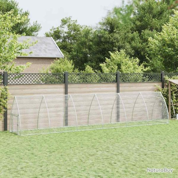 Cage pour poules argent� 600x105x120 cm acier galvanis� alsavelo