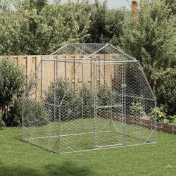 Poulailler 2,5x2x2,25 m acier galvanis&eacute;