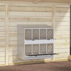 Nichoir de poules avec 8 compartiments m&eacute;tal argent&eacute; galvanis&eacute; alsavelo
