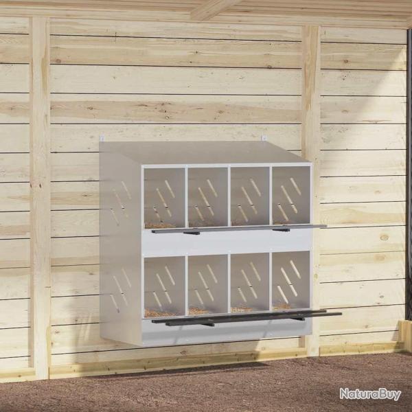 Nichoir de poules avec 8 compartiments m�tal argent� galvanis� alsavelo