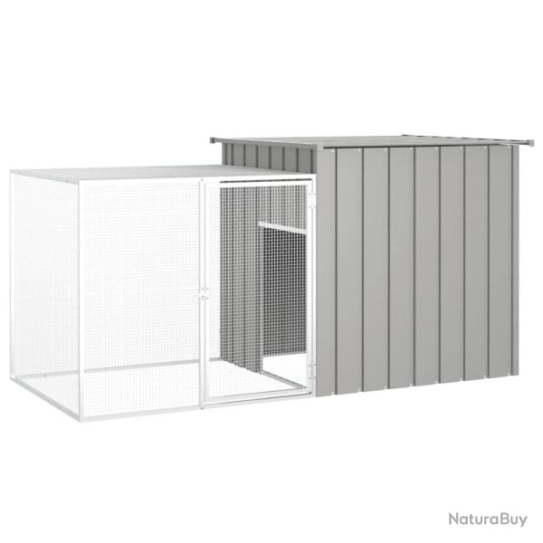 Clapier Gris 200x91x100 cm Acier galvanis�