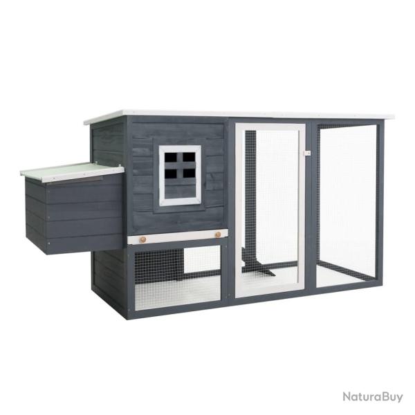 Poulailler d'ext�rieur avec 1 nichoir Gris Bois alsavelo