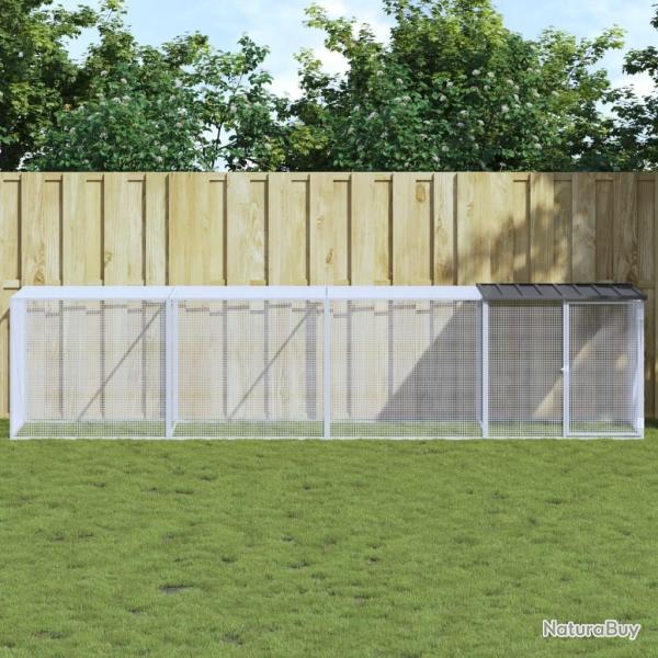 Poulailler avec toit anthracite 403x98x90 cm acier galvanis� alsavelo