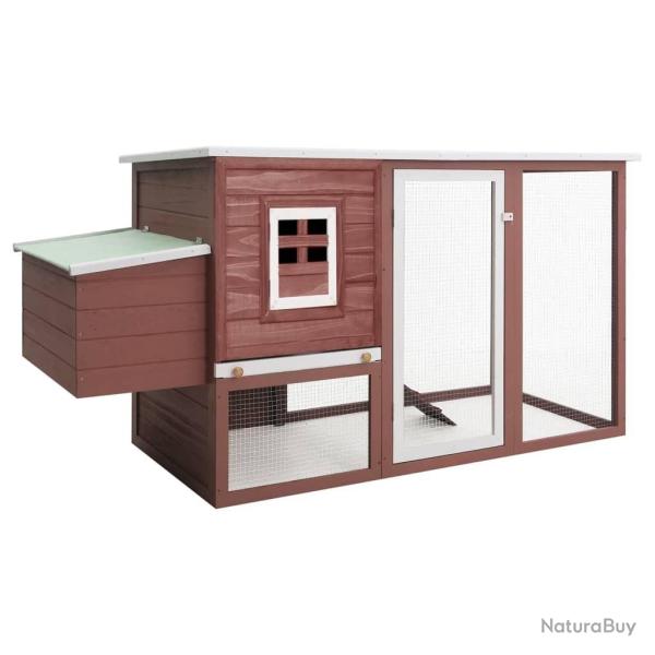 Poulailler d'ext�rieur avec 1 nichoir Marron Bois