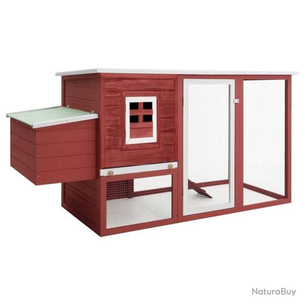 Poulailler d'ext�rieur avec 1 nichoir Rouge Bois