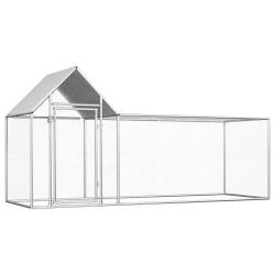 Poulailler 3 x 1 x 1,5 m Acier galvanis&eacute;