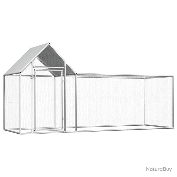 Poulailler 3 x 1 x 1,5 m Acier galvanis�