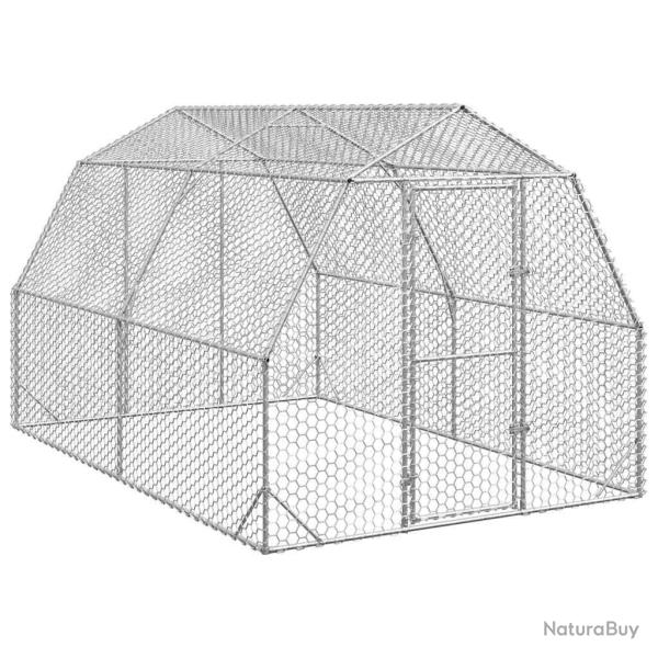 Poulailler 2,5x4x2,25 m acier galvanis�