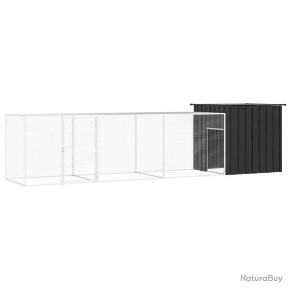 Poulailler Anthracite 400x91x100 cm Acier galvanis�