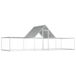 Poulailler 6 x 2 x 2 m Acier galvanis&eacute;