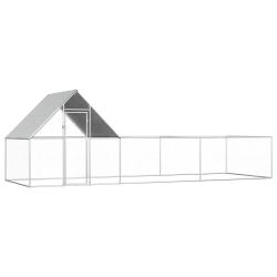 Poulailler 6 x 2 x 2 m Acier galvanis&eacute;
