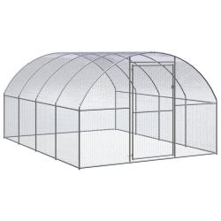 Poulailler d'ext&eacute;rieur 3x4x2 m Acier galvanis&eacute;