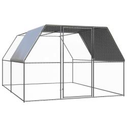 Poulailler d'ext&eacute;rieur 3x4x2 m Acier galvanis&eacute;