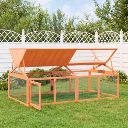 Enclos animaux marron 200x112,5x74 cm bois massif de pin alsavelo