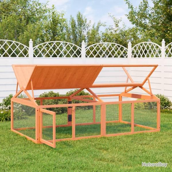 Enclos animaux marron 200x112,5x74 cm bois massif de pin alsavelo