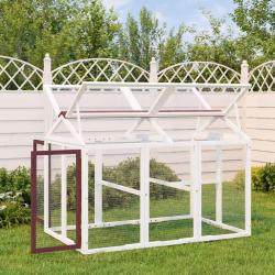 Enclos animaux moka 141x94x104 cm bois massif de pin