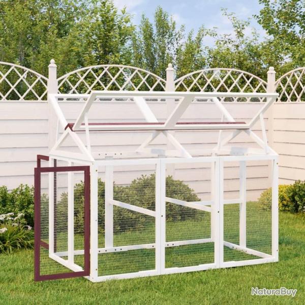 Enclos animaux moka 141x94x104 cm bois massif de pin alsavelo