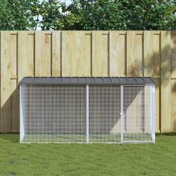 Poulailler avec toit anthracite 203x98x90 cm acier galvanis&eacute;